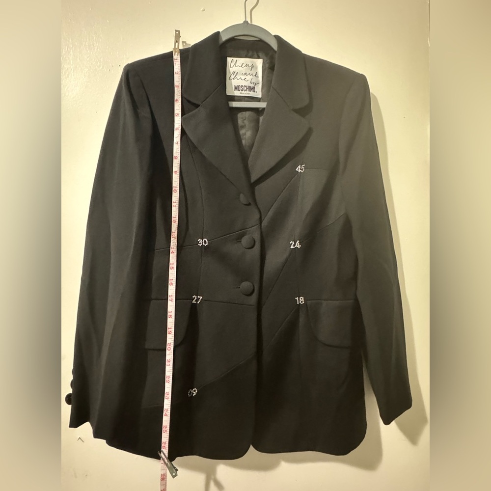 Moschino Black Single-Breasted Tailored Blazer